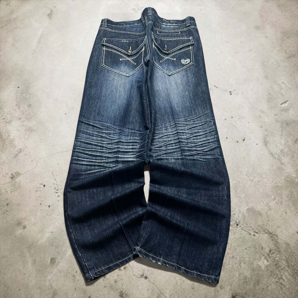 Phat Farm Men's Baggy Bootcut Jeans - Navy Blue